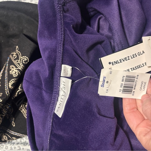 Sears Vanity Fair Deep Purple Embroidered Robe - Picture 3 of 3